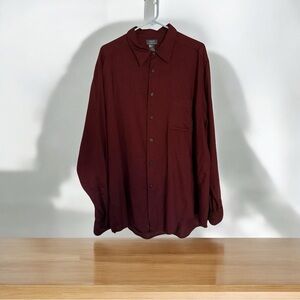 Crazy Horse By Claiborne Company Men’s XXL Maroon Dress Shirt